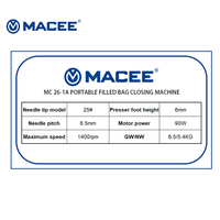 Machine de fermeture de sacs portable MC 26-1A pour la couture de sacs et autres articles en tissu