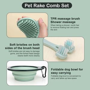 Wholesale Comb <b>Brush</b> Nail Clippers Collapsible Bowl Ttoothbrush Cat Dog <b>Pet</b> Grooming Tools - Product Image 4