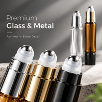 Flacon pulvérisateur vide à double embout rechargeable avec logo personnalisé, emballage cosmétique en verre à bille roulante, vente en gros OEM