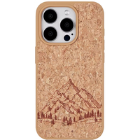 Coque de téléphone C&T en liège recyclé, grain de bois doux, peinture UV, écologique, antichoc, protection 360°, multicolores, pour iPhone 15 Pro Max