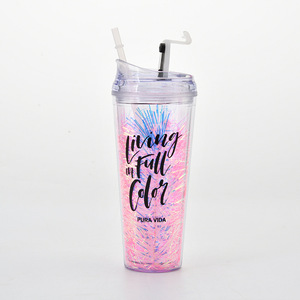 <span class=keywords><strong>650ml</strong></span> đôi tường rõ ràng Snowball Tumbler PC Acrylic DIY <span class=keywords><strong>cup</strong></span> với nắp và rơm cho Đảng dịp - Product Image 6