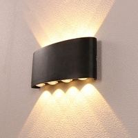 Applique murale moderne classique en aluminium noir, nouveau Design européen, lampe Led 6W 12W 18W, étanche IP65