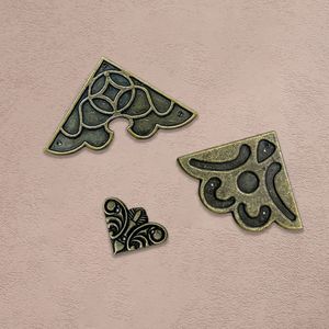 Hongzun Corner Bracket Antique Bronze Copper Drawer <b>Hardware</b> Decorative Support - Product Image 2
