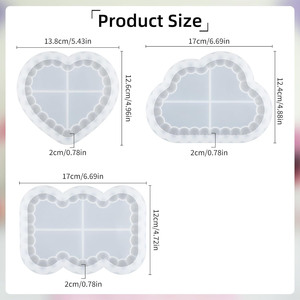 Moule en silicone économique pour 3 pots de fleurs et jardinières avec moule pour sous-verre pour créations en résine - Sac OPP écologique pour bricolage - Product Image 2