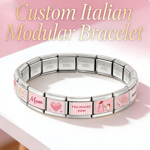 Bracelet personnalisé en acier inoxydable de style italien avec pendentif fleur pour femme, chaîne DIY, bijoux romantiques, cadeau fête des mères, photo personnalisée - Product Image 1