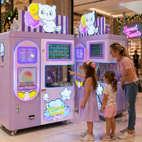 Machine à Barbe à Papa Entièrement Automatique, Robot Intelligent pour la Fabrication de Barbe à Papa, Idéale pour les Centres Commerciaux et les Aires de Divertissement pour Enfants