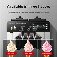 Machine à glaces à trois saveurs automatique de table commerciale, machine à glaces molles, machine à glaces molles