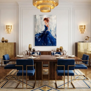 Peinture abstraite élégante de femme, œuvre d'art texturée, peinture à l'huile sur toile, décoration pour la maison, hôtel, art mural décoratif esthétique - Product Image 6