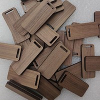 Étiquettes d'étiquettes de cadeau en bois de noyer noir, artisanat en bois de rectangle bricolage ornements d'étiquettes de cadeau suspendus vierges