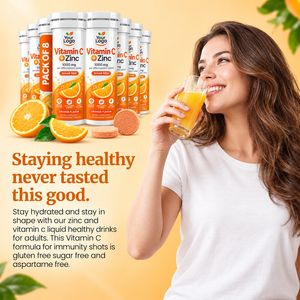 Complément Vitaminique Quotidien de Haute Qualité Saveur Orange Délicieuse pour l'Après-Entraînement – Comprimés Effervescents Vitamine C et Zinc - Product Image 4