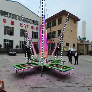 KARUN Foldable And Movable 4 People Bungee Jumping With Colored Lights And Wheel