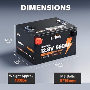 Batterie LiFePO4 12V 560Ah Protection basse température 250A BMS 7168Wh Stockage d'énergie pour système solaire Grille Home <span class=keywords><strong>Lithium</strong></span> Iron Pack - Product Image 2