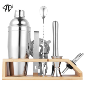 Hot Bán 10Pcs Thép Không Gỉ Cocktail Shaker <span class=keywords><strong>Set</strong></span> Martini Mixer Biểu Tượng Tùy Chỉnh Cho Nhà <span class=keywords><strong>Bar</strong></span> Bartending Kit Đứng 750Ml Công Suất - Product Image 6