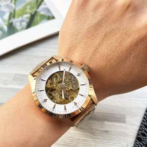 Montre mécanique de luxe pour homme en acier inoxydable de haute qualité, cadran à aiguilles avec calendrier, design simple, usage professionnel, style Patek. - Product Image 3