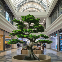 Grand sapin bonsaï artificiel écologique en fibre de verre de 3.5m en plastique durable avec utilisation intérieure et extérieure en bois véritable