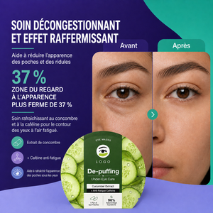 Masque Hydrogel Professionnel pour les Yeux à l'Extrait de Concombre, Réduit les Poches, Apaise et Raffermit la Peau, Idéal pour les Nuits Blanches - Product Image 4