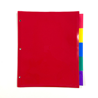 Separadores de pestañas de archivo de índice de papel en blanco transparente de plástico personalizado, divisor de página de índice de libro de notas con bolsillos para carpeta de anillas