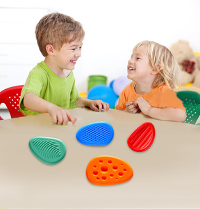 Textured Sensory <b>Fidget</b> Stones 6PCS Silicone Worry Stones for Kids Adults Stress Relief Tactile Hand Toys Portable Calm Gifts - Product Image 4