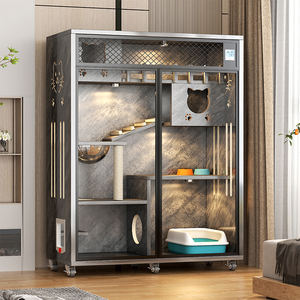 Oferta por tiempo limitado Casa de interior inteligente para gatos Casa de árbol de gato de lujo de madera Casas de cigarrillos para mascotas - Product Image 3