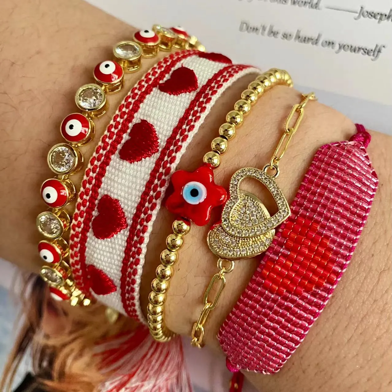 Miyuki delica hand gewebtes Herz verstellbares Armband und winzige Perlen Freundschaft Boho Armband Set Sommer Armband für Frauen