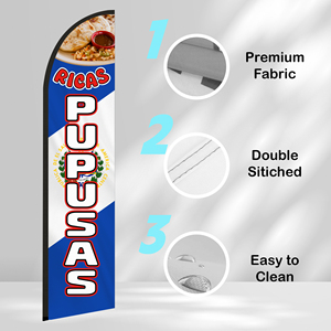 2.5*11.5 FT PUPUSAS High Quality Custom Feather <b>Flags</b> Beach <b>Flag</b> for Beach Party and Advertising Promotions - Product Image 3