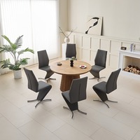 Table à manger extensible 1200-2000 mm, table moderne en MDF imitation bois de frêne avec base cannelée pour la maison, le restaurant, l'hôtel, la salle à manger