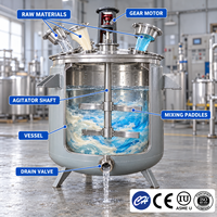 Cuve de Réaction en Acier Inoxydable SS304/316 avec Agitateur pour Produits Chimiques, Cosmétiques, Alimentaires et Laboratoires