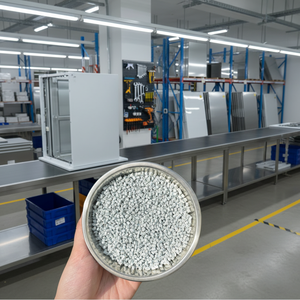 Granulés de plastique HDPE vierge recyclé, qualité film et moulage par soufflage, blanc, haute fluidité, pour soufflage de composants d'appareils électroménagers et emballage - Product Image 1