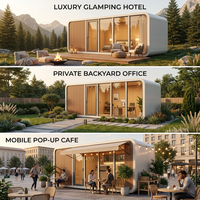 Capsule en verre Apple Cabin, maisonnette modulaire de luxe moderne, pod mobile préfabriqué, pièce de jardin extérieure, bureau à domicile, studio de jardin
