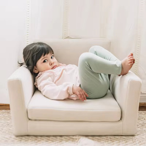 Chaise de sol multifonction pour bébé, grande taille carrée, avec accoudoirs, tissu doux, mousse haute élasticité, pour enfants de 1 à 2 ans, activité pour tout-petits - Product Image 2