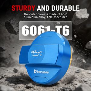 BEVINSEE Tappo Serbatoio Olio CNC per <span class=keywords><strong>Volkswagen</strong></span> MK5 MK6 MK7 MK8, Kit Tappi Benzina per Audi A1 A3, Kit Sostituzione Tappo Olio - Product Image 2