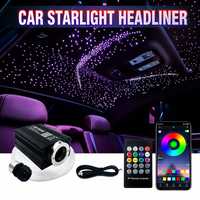 Kit d'éclairage étoilé à fibres optiques YD 16W 13 couleurs RGBW 12V avec application et télécommande pour plafond de voiture, éclairage intérieur LED