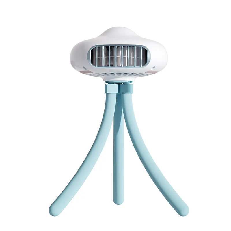 Miniventilador portátil triangular, mini ventilador usb recarregável polvo sem bolinhas ventilador gelatina portátil com luz noturna