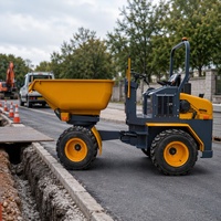 Mini-dumper autoporté H-3000, capacité de 3000 kg, avec benne basculante hydraulique, pour travaux de chantier