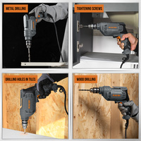 Outils électriques portatifs KSEIBI, perceuse électrique portable 450W, lumière, mandrin à clé 10mm, boîte de vitesses en métal, vitesse variable pour métal, bois, 220V