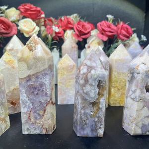Venta al por mayor de piedras curativas, punta de cristal, hermosa torre de ágata amatista Rosa pulida para Decoración - Product Image 4