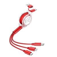 Kabel Data 5-In-1 pengisian daya cepat, kabel Data Pd 60W Flash 1 in 3 tipe-c pengisian daya kabel hadiah mobil TPE untuk ponsel
