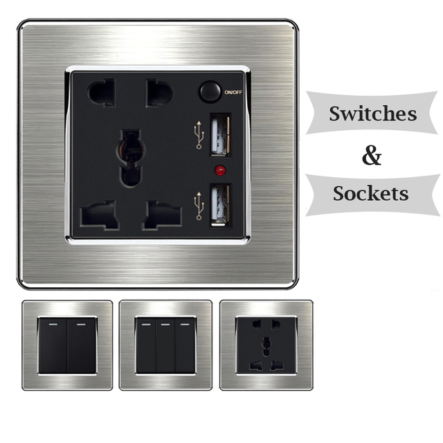 Electric Hotel Home Use Wall Switch and Sockets Customized Color