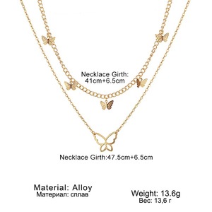 合金蝶チャームチェーンチョーカーネックレス卸売ファッションシンプルショートレディースジュエリーボヘミアンかわいい蝶チョーカーネックレス - Product Image 3