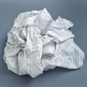 Trapos de limpieza ecológicos 100% algodón para uso industrial, trapos de tela recuperada, trapos de camiseta blanca reciclada. - Product Image 1