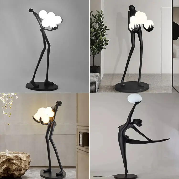Interior decorative Human Sculpture Floor Lamp staute Led Floor Lamp
