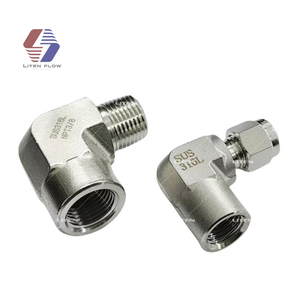 3/8 NPT nữ x 3/8 NPT nam Ống thép không gỉ phù hợp 90 độ giả mạo thép không gỉ áp lực cao 316 SS đường phố khuỷu tay - Product Image 1