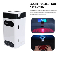Clavier et souris virtuels sans fil Magic BT avec projection laser, fonction tactile IR, batterie externe et support de téléphone intelligent caché, rechargeable