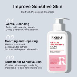 Nettoyant visage en crème douce Riginas avec acide hyaluronique, non irritant et rafraîchissant pour les peaux sensibles, pour hommes - Product Image 5