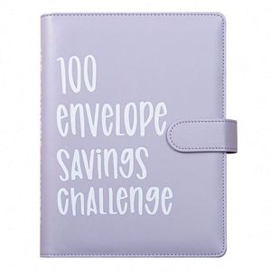 100 Envelope Savings Challenge Book A5 Spiral Pu Leather <b>Budget</b> <b>Binder</b> Planner Notebook for Money Saving - Product Image 3