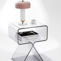 Table d'appoint en acrylique transparent, design moderne, pour salon, décoration intérieure, table de chevet, table d'appoint en acrylique