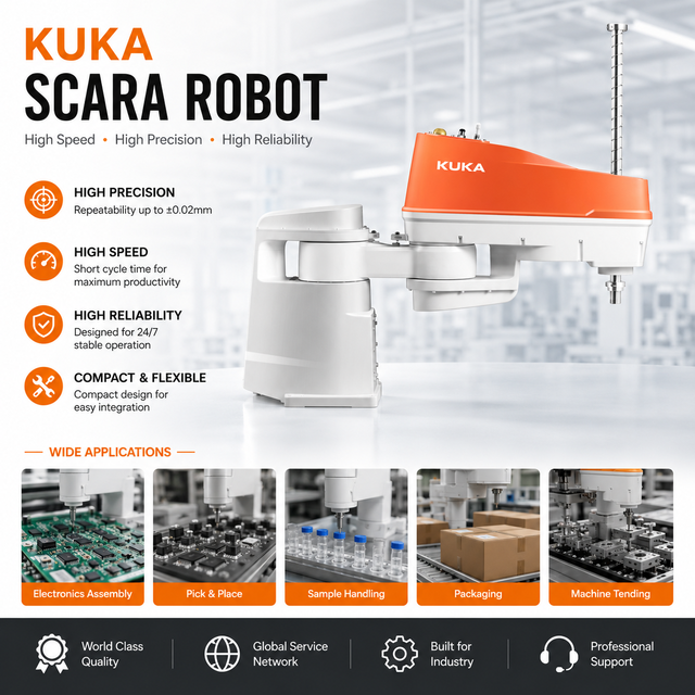 High Speed KR12 R650 Z400 4Axis SCARA Robot 12KG Payload 1KVA Power 220V for Handling Sorting Labeling Assembly Dispensing