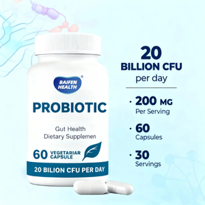 Complément alimentaire en capsules de probiotiques végétariens OEM/ODM, favorise la digestion, 2 capsules par portion, 500 mg, conçu pour soutenir les adultes - Product Image 3