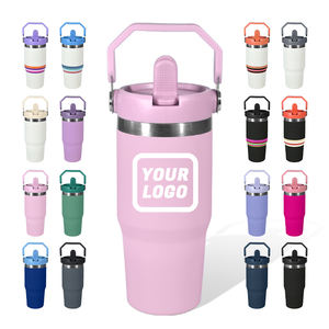 <span class=keywords><strong>Taza</strong></span> de Café de Doble Pared de 14 oz con Logotipo Personalizado, Botella Aislada para Bebidas, Vaso de Acero Inoxidable con Asa para Camping y Viajes - Product Image 6