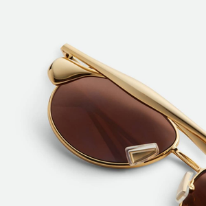 Bottega BV Double Bridge Teardrop Sunglasses Metal Frame UV Protection Fashion Eyewear for Men Women Veneta - Product Image 4